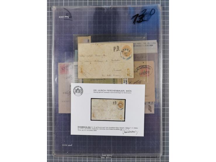 1850/1914, kleine gestempelte Partie mit 16 Briefen und Karten, dabei bessere Stücke mit u.a. Mi.-Nr. 3X (gefaltet) mit “LEOB
