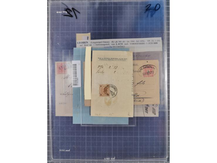 1850/1914, kleine gestempelte Partie mit 16 Briefen und Karten, dabei bessere Stücke mit u.a. Mi.-Nr. 3X (gefaltet) mit “LEOB