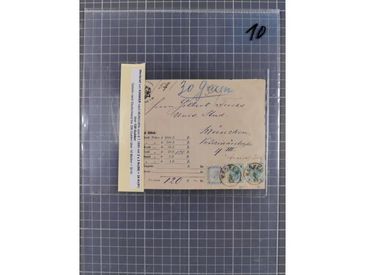 1850/1914, kleine gestempelte Partie mit 16 Briefen und Karten, dabei bessere Stücke mit u.a. Mi.-Nr. 3X (gefaltet) mit “LEOB