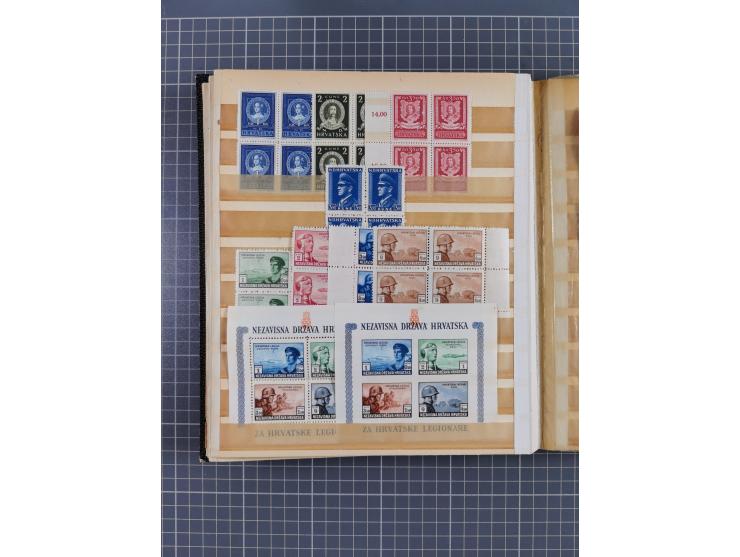 1941/45, mostly mint never hinged collection, essentially in blocks of four, including Officials and Postage dues, together w