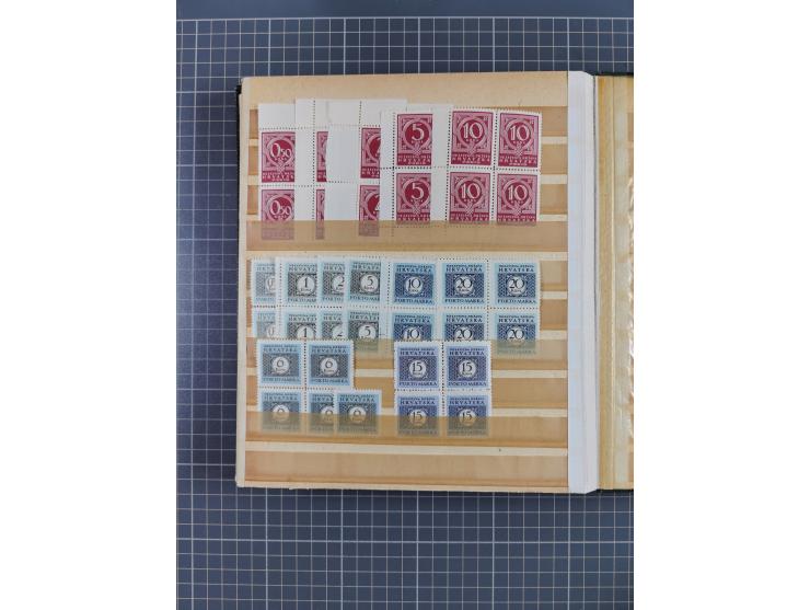 1941/45, mostly mint never hinged collection, essentially in blocks of four, including Officials and Postage dues, together w