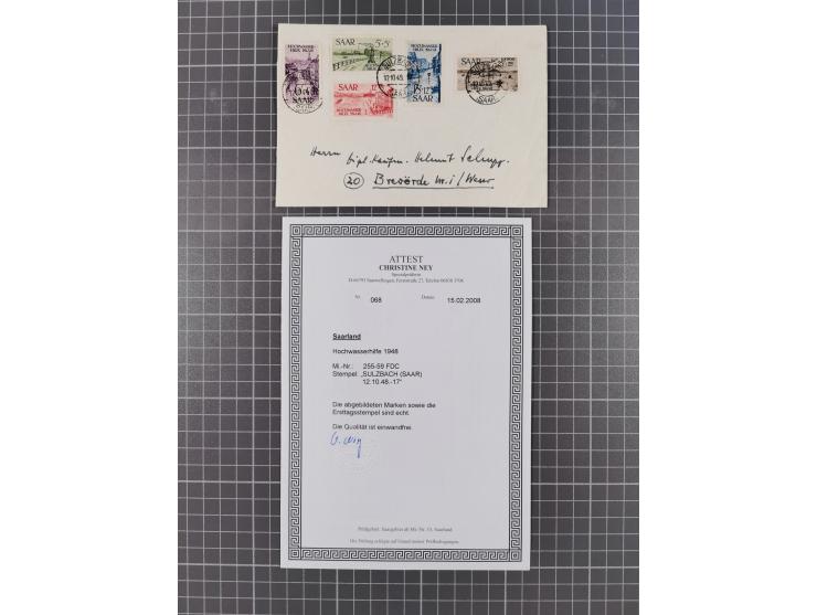 1930/53, 8 Satz-Briefe bzw. -umschläge, dabei Mi.-Nr. 135-41 R-Fernbrief, 255-59 FDC (beschnitten), 297/98 R-Brief, 299-03 R-