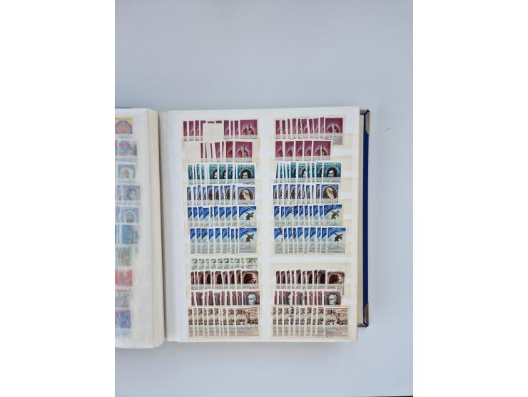 1940/60, massive mint never hinged and used accumulation with an abundance of duplicates, some better values throughout like 