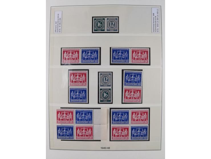 1945/49, postfrische in den Hauptnummern komplette Sammlungen Alliierte Besetzung und Bizone, dabei u.a. Mi.-Nr. A IX/II und 