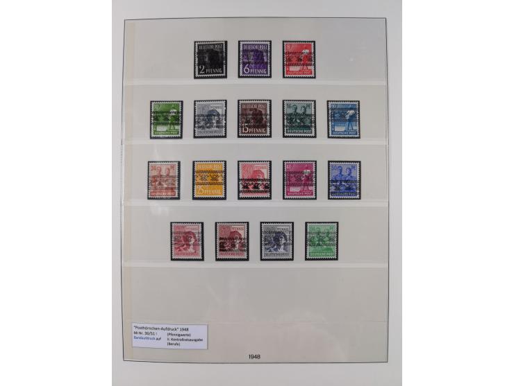 1945/49, postfrische in den Hauptnummern komplette Sammlungen Alliierte Besetzung und Bizone, dabei u.a. Mi.-Nr. A IX/II und 