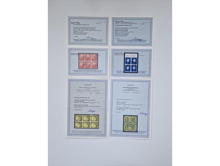 1951/2023, reichhaltiger postfrischer/ungebrauchter und gestempelter Sammlungsbestand mit Viererblocks, Bogenecken, Oberrands