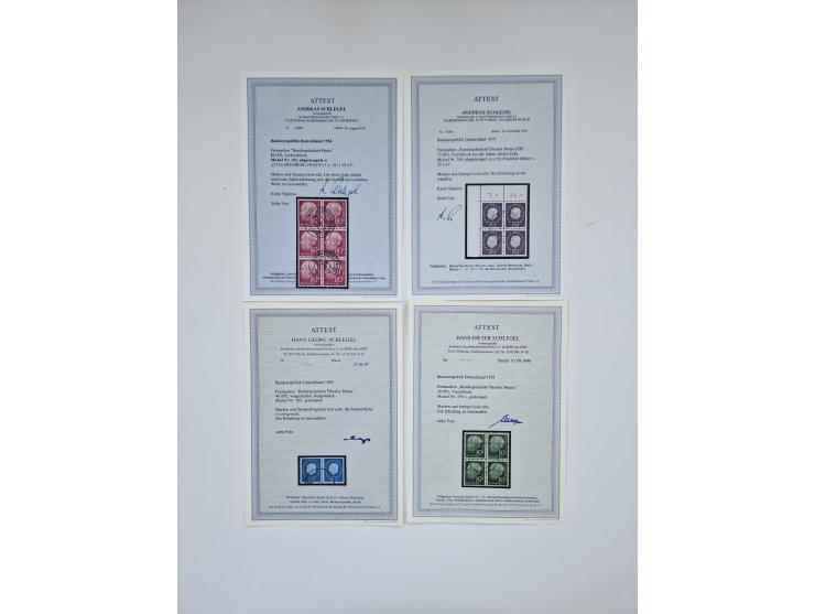 1951/2023, reichhaltiger postfrischer/ungebrauchter und gestempelter Sammlungsbestand mit Viererblocks, Bogenecken, Oberrands