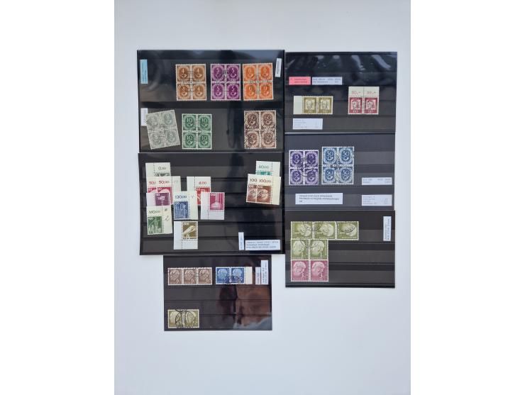 1951/2023, reichhaltiger postfrischer/ungebrauchter und gestempelter Sammlungsbestand mit Viererblocks, Bogenecken, Oberrands