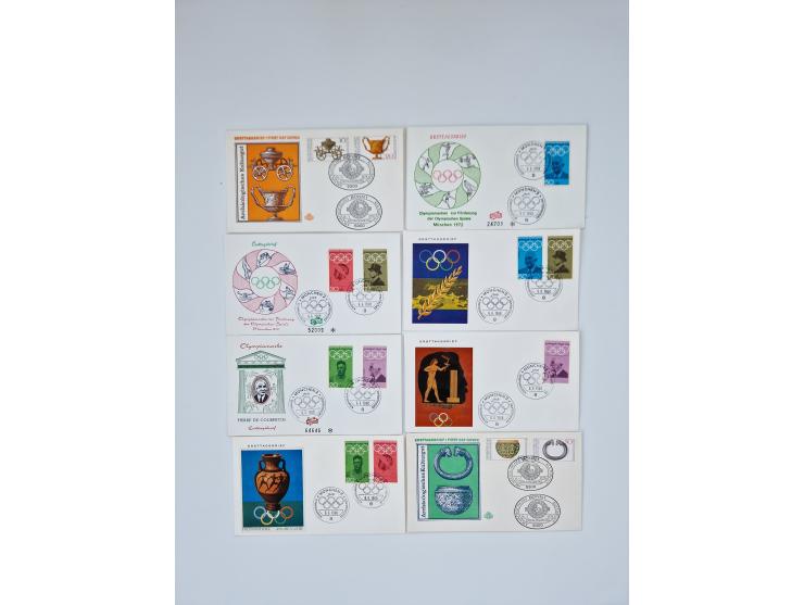 1951/2023, reichhaltiger postfrischer/ungebrauchter und gestempelter Sammlungsbestand mit Viererblocks, Bogenecken, Oberrands