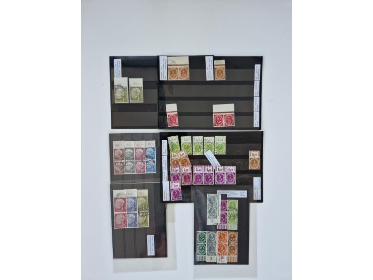 1951/2023, reichhaltiger postfrischer/ungebrauchter und gestempelter Sammlungsbestand mit Viererblocks, Bogenecken, Oberrands