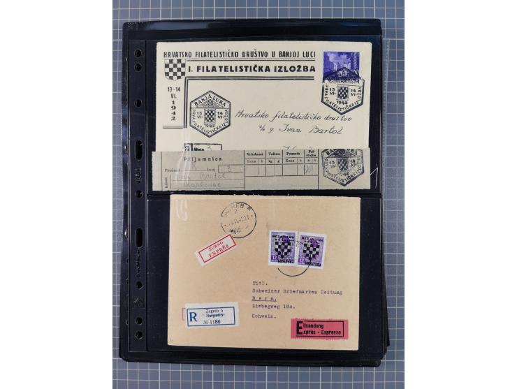 1941/44 (ca.), unused and used collection with over 85 covers and cards, including a fine group of Justice Court Fiscals used