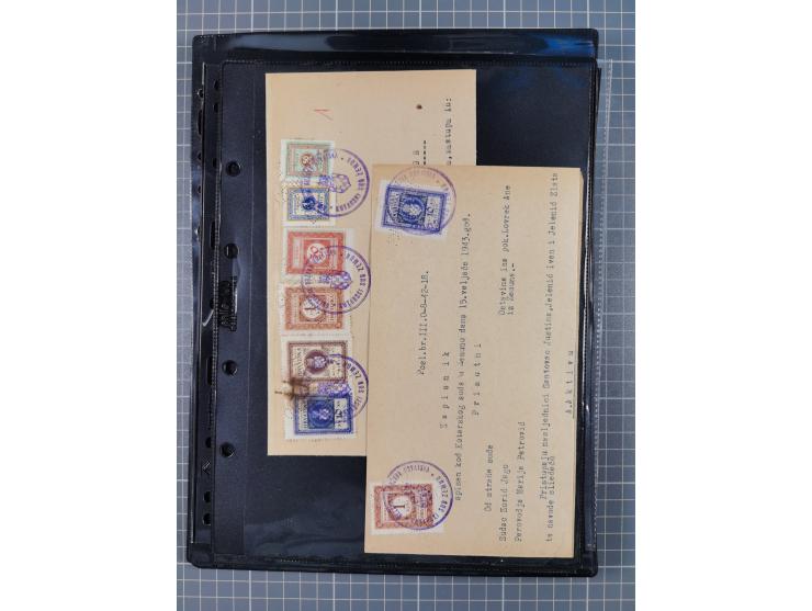 1941/44 (ca.), unused and used collection with over 85 covers and cards, including a fine group of Justice Court Fiscals used