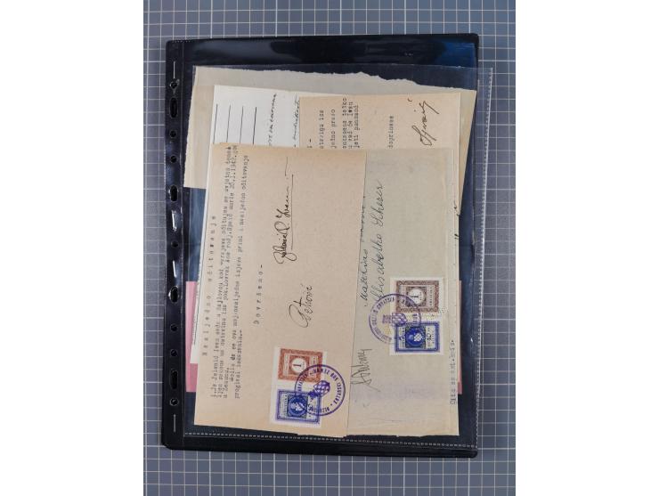 1941/44 (ca.), unused and used collection with over 85 covers and cards, including a fine group of Justice Court Fiscals used