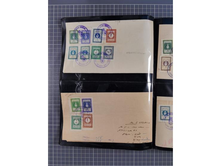 1941/44 (ca.), unused and used collection with over 85 covers and cards, including a fine group of Justice Court Fiscals used