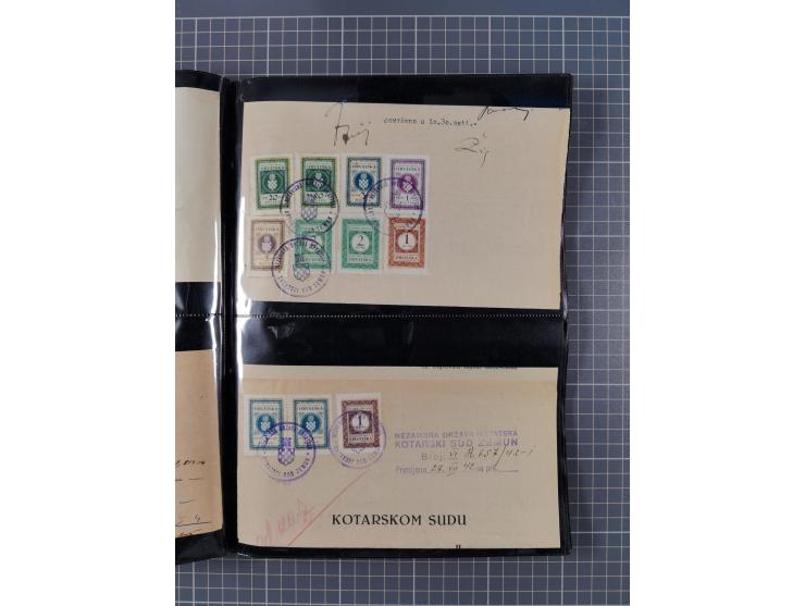 1941/44 (ca.), unused and used collection with over 85 covers and cards, including a fine group of Justice Court Fiscals used