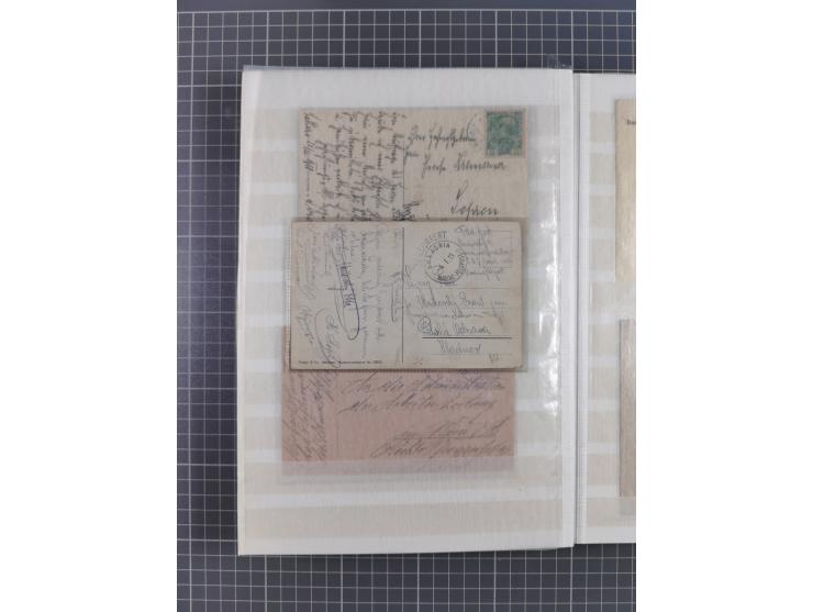 1860/1919 (ca.), kleine Partie Schiffspot mit 16 Briefen und Karten, dabei u.a. 1913 “S/S HELOUAN”, 1914 “KRIEGS-MARINE DAMPF