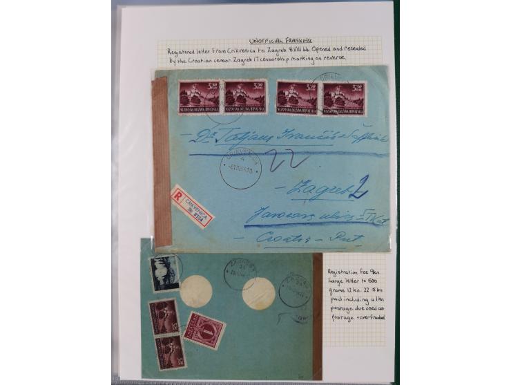 1941/44, selection of 24 covers and cards, including Postage Dues, some interesting usages including Paid in Cash and censore