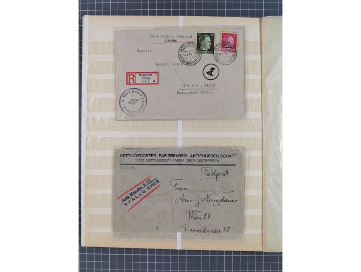 1829/1952, &nbsp;Partie mit 31 Belegen, inkl. Feldpost, Alt Württemberg, Danzig und Fr. Zone, etc., sauber im Album