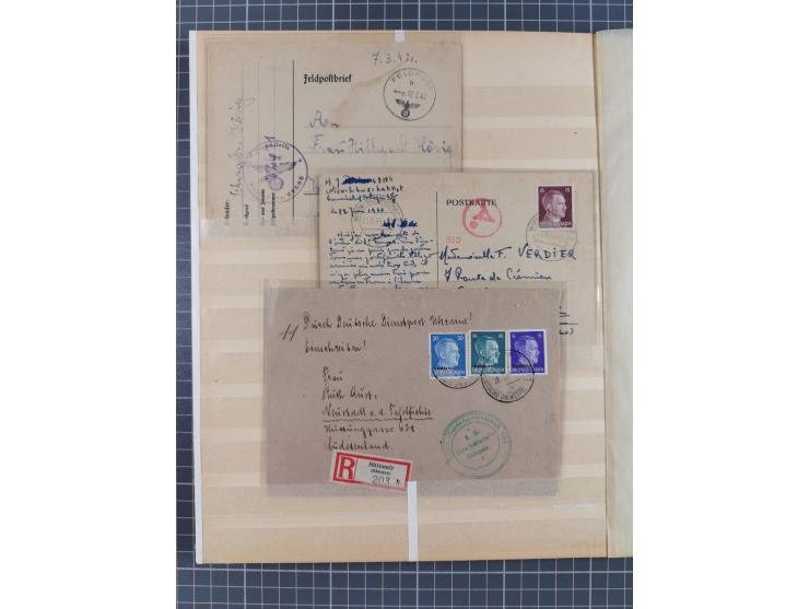 1829/1952, &nbsp;Partie mit 31 Belegen, inkl. Feldpost, Alt Württemberg, Danzig und Fr. Zone, etc., sauber im Album