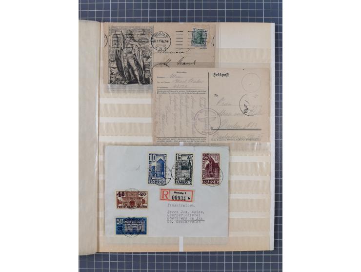 1829/1952, &nbsp;Partie mit 31 Belegen, inkl. Feldpost, Alt Württemberg, Danzig und Fr. Zone, etc., sauber im Album