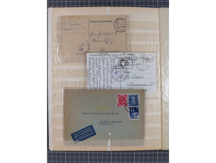 1829/1952, &nbsp;Partie mit 31 Belegen, inkl. Feldpost, Alt Württemberg, Danzig und Fr. Zone, etc., sauber im Album