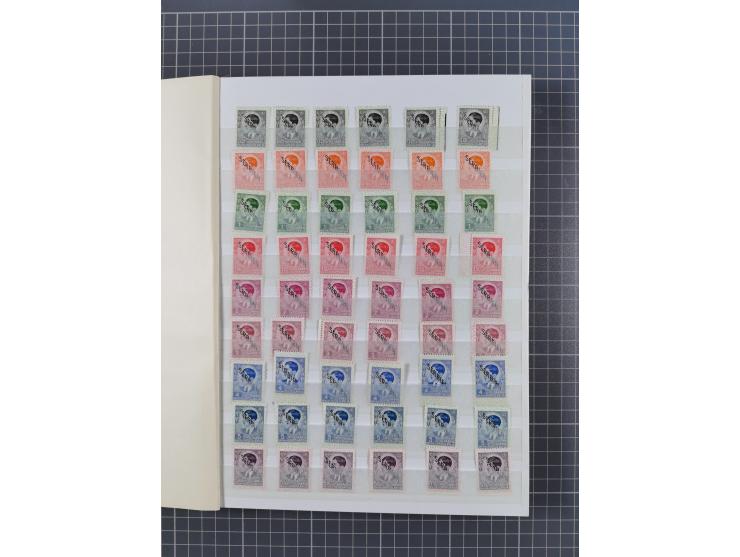 1941/43, postfrischer Doubletten-Bestand, inklusive Dienstmarke und Portomarken, Mi.-Nr. 1-107 komplett sowie Bl. 1-4, jede W