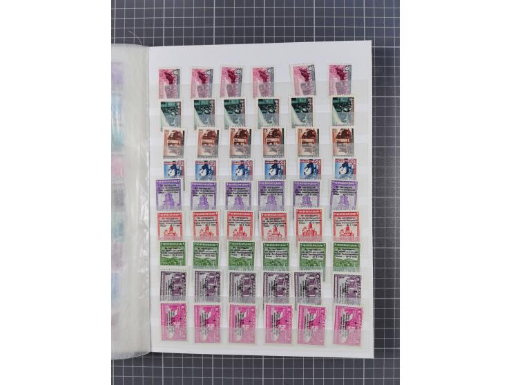 1941/43, postfrischer Doubletten-Bestand, inklusive Dienstmarke und Portomarken, Mi.-Nr. 1-107 komplett sowie Bl. 1-4, jede W