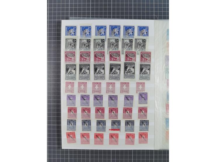 1941/43, postfrischer Doubletten-Bestand, inklusive Dienstmarke und Portomarken, Mi.-Nr. 1-107 komplett sowie Bl. 1-4, jede W