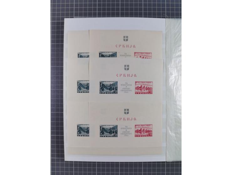 1941/43, postfrischer Doubletten-Bestand, inklusive Dienstmarke und Portomarken, Mi.-Nr. 1-107 komplett sowie Bl. 1-4, jede W