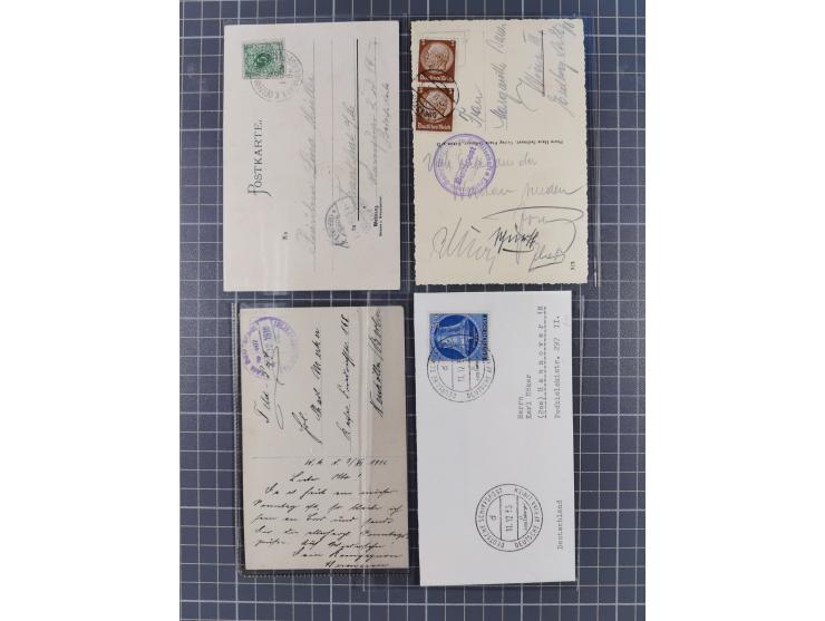 1892/1956, kleine Partie Schiffspost, Schwerpunkt nach 1930, dabei u.a. 1892 Entlassungs-Zeugniss von “Hamburg-Amerikanische 