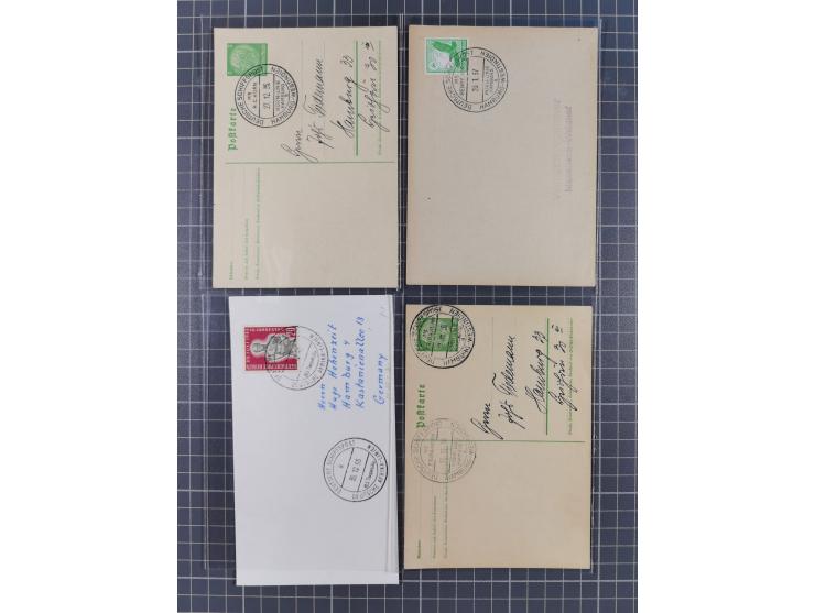 1892/1956, kleine Partie Schiffspost, Schwerpunkt nach 1930, dabei u.a. 1892 Entlassungs-Zeugniss von “Hamburg-Amerikanische 