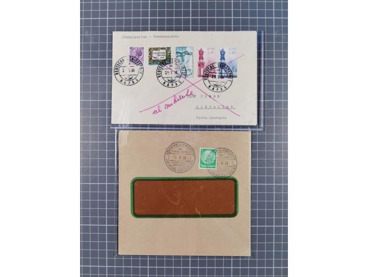 1892/1956, kleine Partie Schiffspost, Schwerpunkt nach 1930, dabei u.a. 1892 Entlassungs-Zeugniss von “Hamburg-Amerikanische 