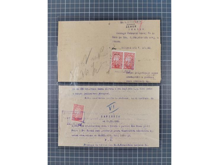 1919/29 (ca.), 30 fiscal documents franked with adhesives from the 1919 issue used as fiscals, some interesting usages and co