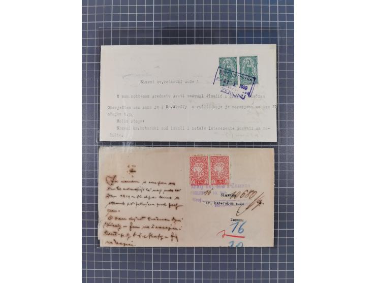 1919/29 (ca.), 30 fiscal documents franked with adhesives from the 1919 issue used as fiscals, some interesting usages and co