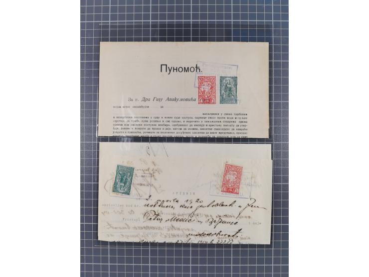 1919/29 (ca.), 30 fiscal documents franked with adhesives from the 1919 issue used as fiscals, some interesting usages and co