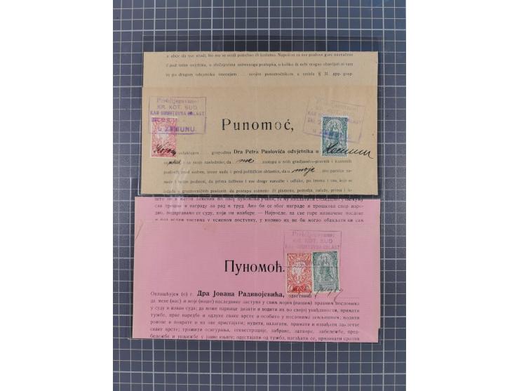 1919/29 (ca.), 30 fiscal documents franked with adhesives from the 1919 issue used as fiscals, some interesting usages and co