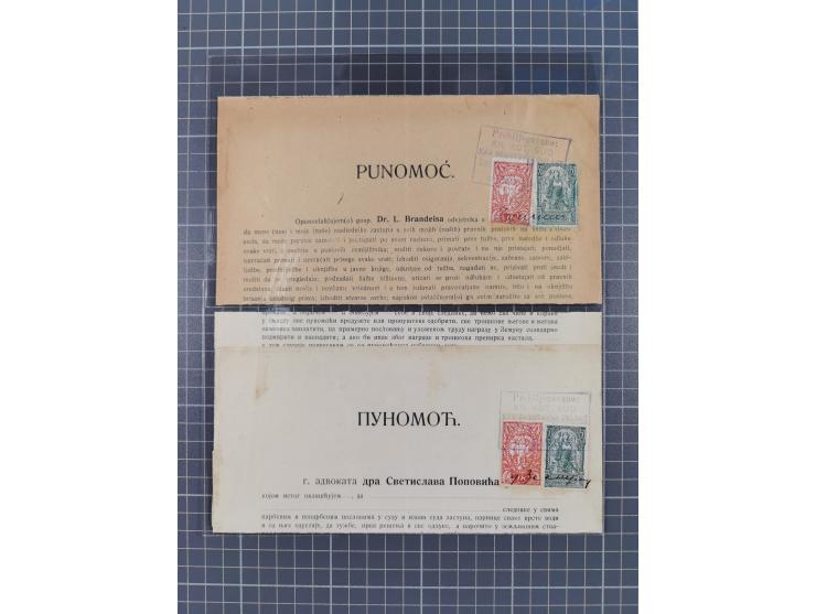 1919/29 (ca.), 30 fiscal documents franked with adhesives from the 1919 issue used as fiscals, some interesting usages and co