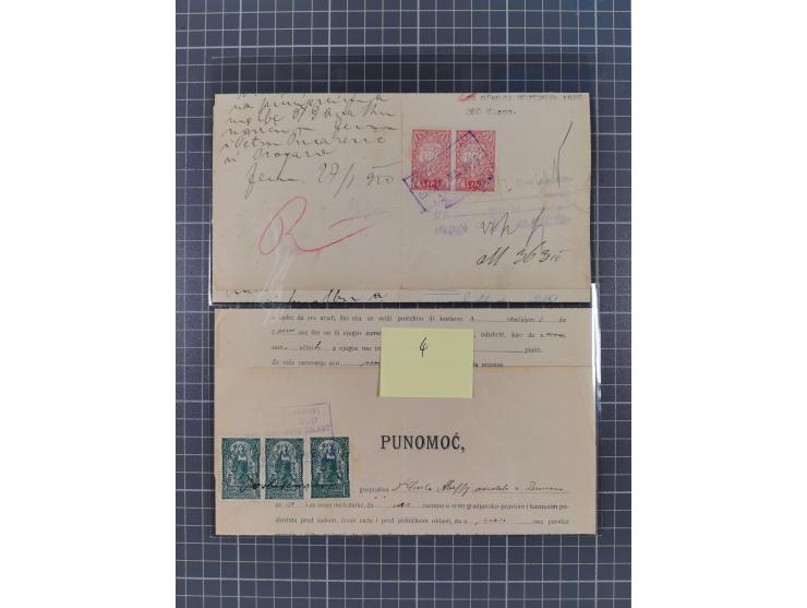 1919/29 (ca.), 30 fiscal documents franked with adhesives from the 1919 issue used as fiscals, some interesting usages and co