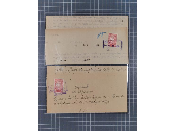 1919/29 (ca.), 30 fiscal documents franked with adhesives from the 1919 issue used as fiscals, some interesting usages and co