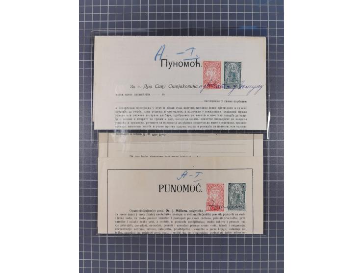 1919/29 (ca.), 30 fiscal documents franked with adhesives from the 1919 issue used as fiscals, some interesting usages and co