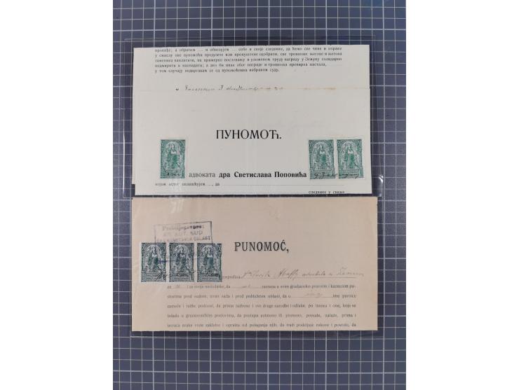 1919/29 (ca.), 30 fiscal documents franked with adhesives from the 1919 issue used as fiscals, some interesting usages and co
