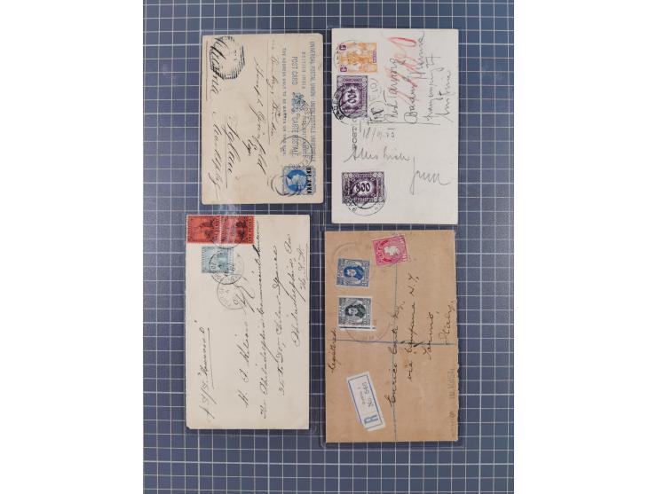 1832/1981, small group of covers and cards, noted 1845 entire letter from Antigua to London, 1888 Hawai cover to Germany endo