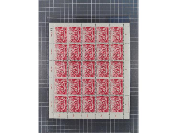 1951, Deutsch-Chinesische Freundschaft 12-50 Pfg., 25 postfrische Sätze in Bogen (Ränder teils leicht an getrennt), &nbsp;Dru