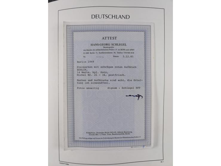 1948/90, in den Hauptnummern postfrische überkomplette Sammlung, dabei Mi.-Nr. 1-20 OR, 21-34 mit 33-34 OR (FA Schlegel BPP),