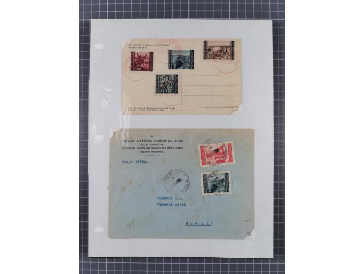 1945/47, unused/mint never hinged and used collection with five covers/cards, with u.o. Mi.-No. 32Y mint never hinged, rare M