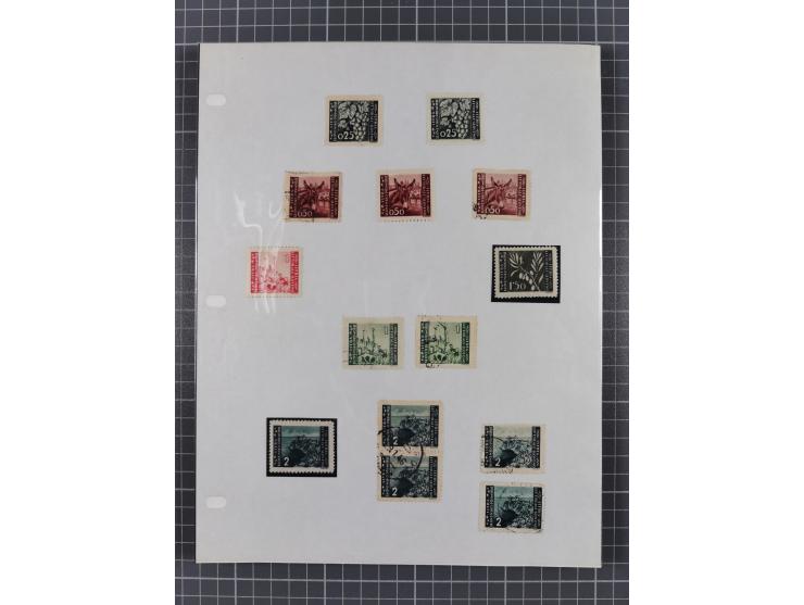 1945/47, unused/mint never hinged and used collection with five covers/cards, with u.o. Mi.-No. 32Y mint never hinged, rare M