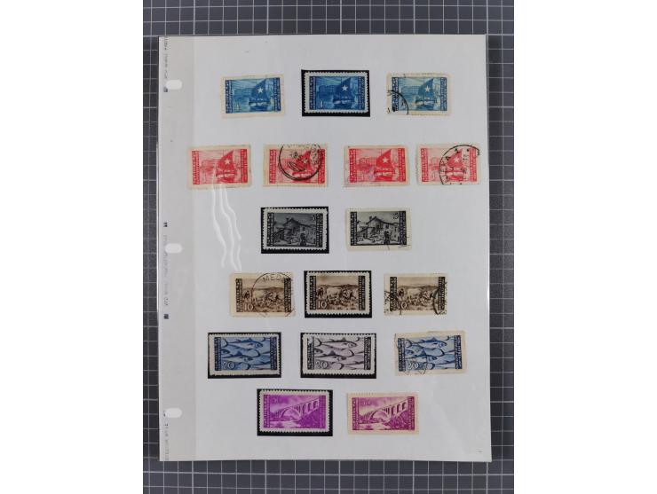 1945/47, unused/mint never hinged and used collection with five covers/cards, with u.o. Mi.-No. 32Y mint never hinged, rare M