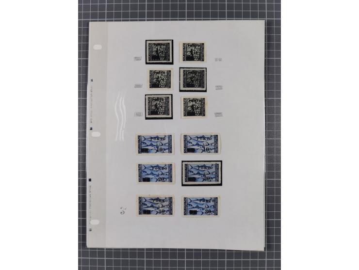 1945/47, unused/mint never hinged and used collection with five covers/cards, with u.o. Mi.-No. 32Y mint never hinged, rare M