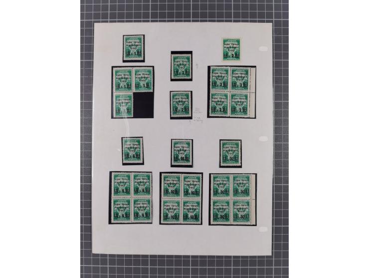 1945/47, unused/mint never hinged and used collection with five covers/cards, with u.o. Mi.-No. 32Y mint never hinged, rare M