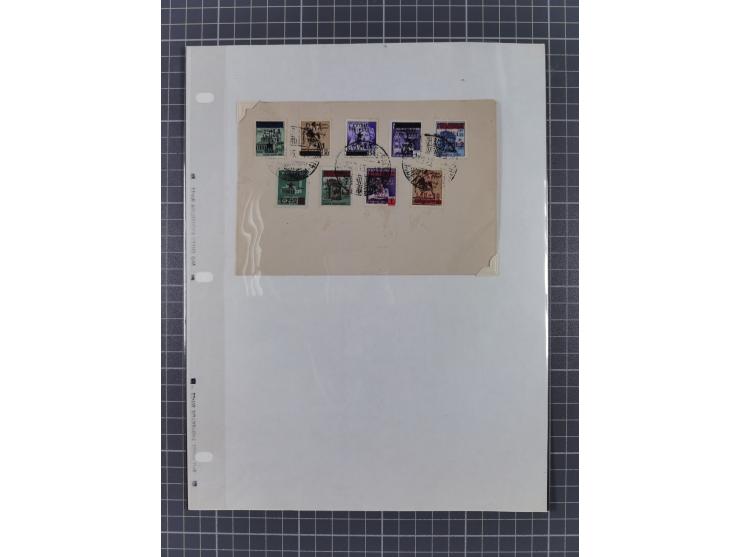 1945/47, unused/mint never hinged and used collection with five covers/cards, with u.o. Mi.-No. 32Y mint never hinged, rare M